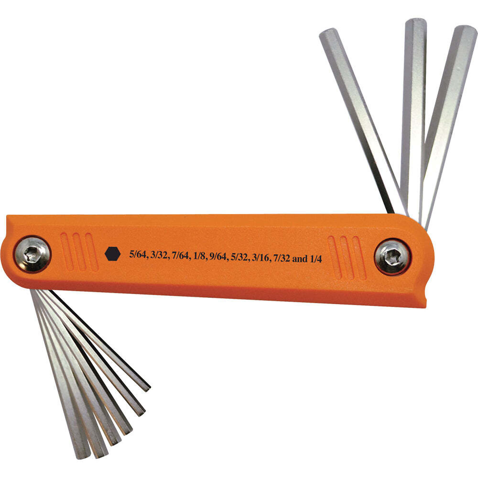 Dynamic Tools 9 Piece SAE Folding Hex Key Set, 5/64" - 1/4"